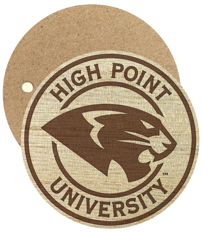 High Point University Engraved Round Wooden 2.5" Fridge Magnet Officially Licensed Collegiate Product 2-Pack