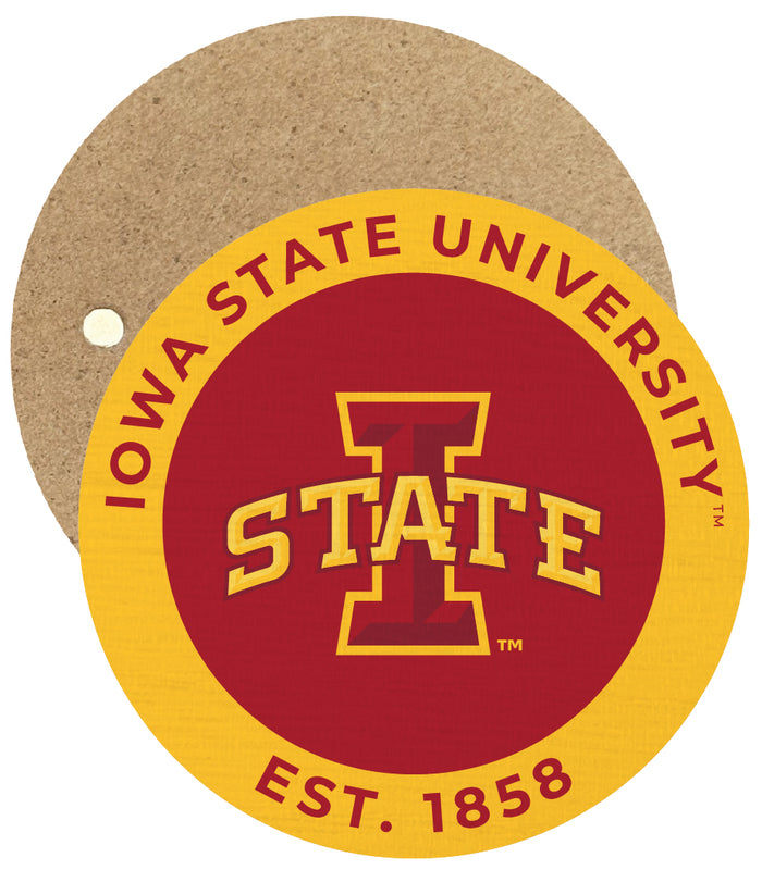 Iowa State Cyclones Round Wooden 2.5" Fridge Magnet Officially Licensed Collegiate Product 4-Pack