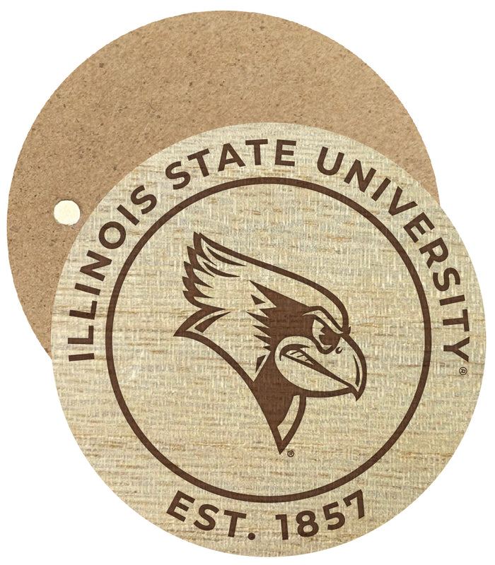 Illinois State Redbirds Engraved Round Wooden 2.5" Fridge Magnet Officially Licensed Collegiate Product Single