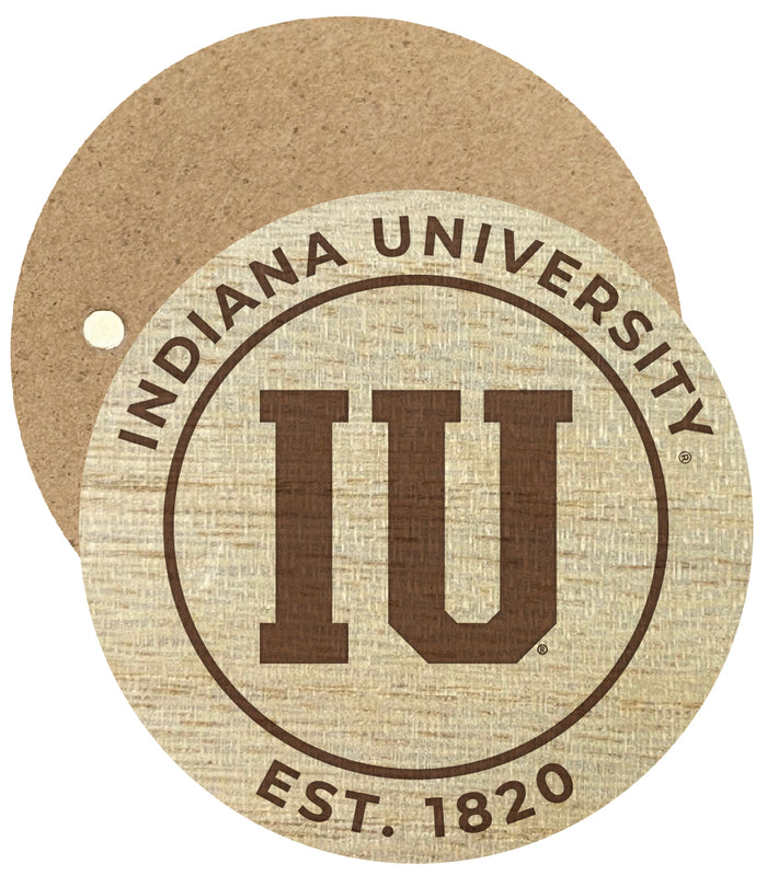 Indiana Hoosiers Engraved Round Wooden 2.5" Fridge Magnet Officially Licensed Collegiate Product 4-Pack