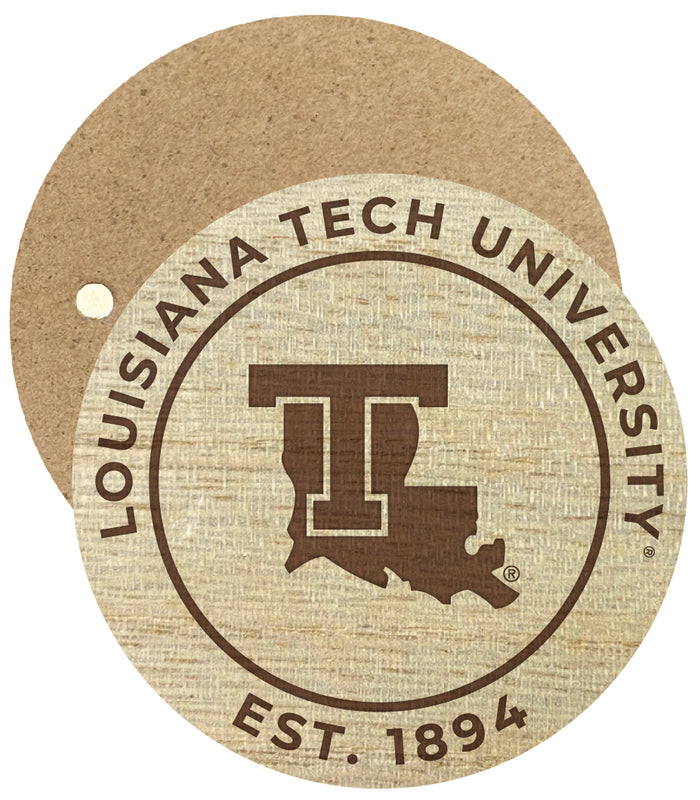 Louisiana Tech Bulldogs Engraved Round Wooden 2.5" Fridge Magnet Officially Licensed Collegiate Product Single