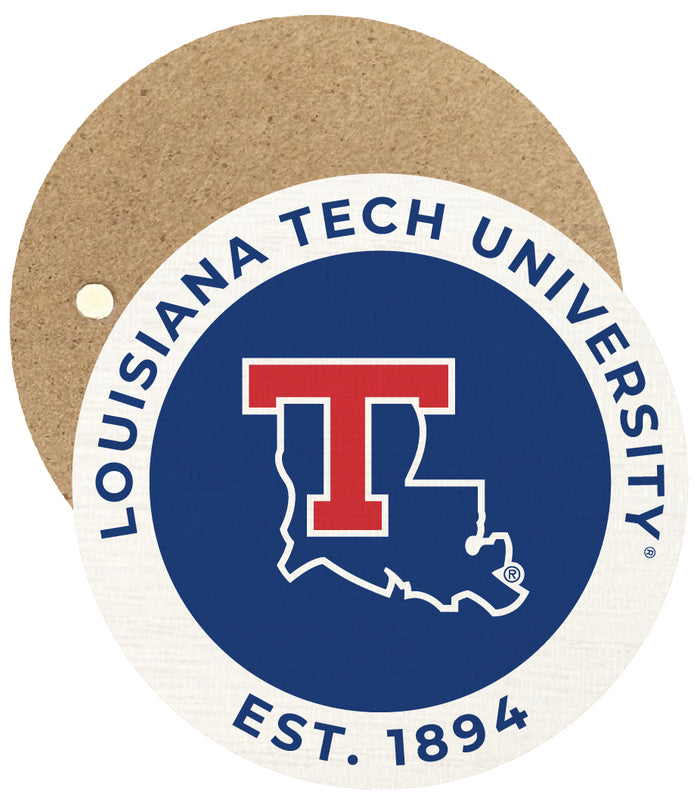 Louisiana Tech Bulldogs Round Wooden 2.5" Fridge Magnet Officially Licensed Collegiate Product 4-Pack