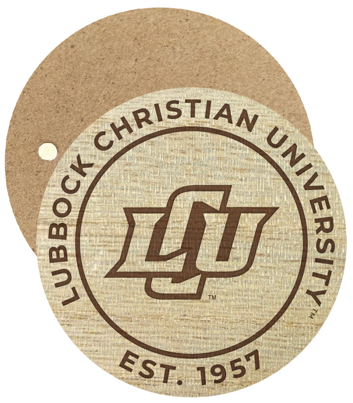 Lubbock Christian University Chaparral Engraved Round Wooden 2.5" Fridge Magnet Officially Licensed Collegiate Product Single