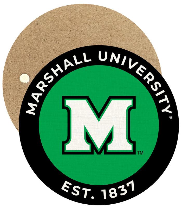 Marshall Thundering Herd Round Wooden 2.5" Fridge Magnet Officially Licensed Collegiate Product Single