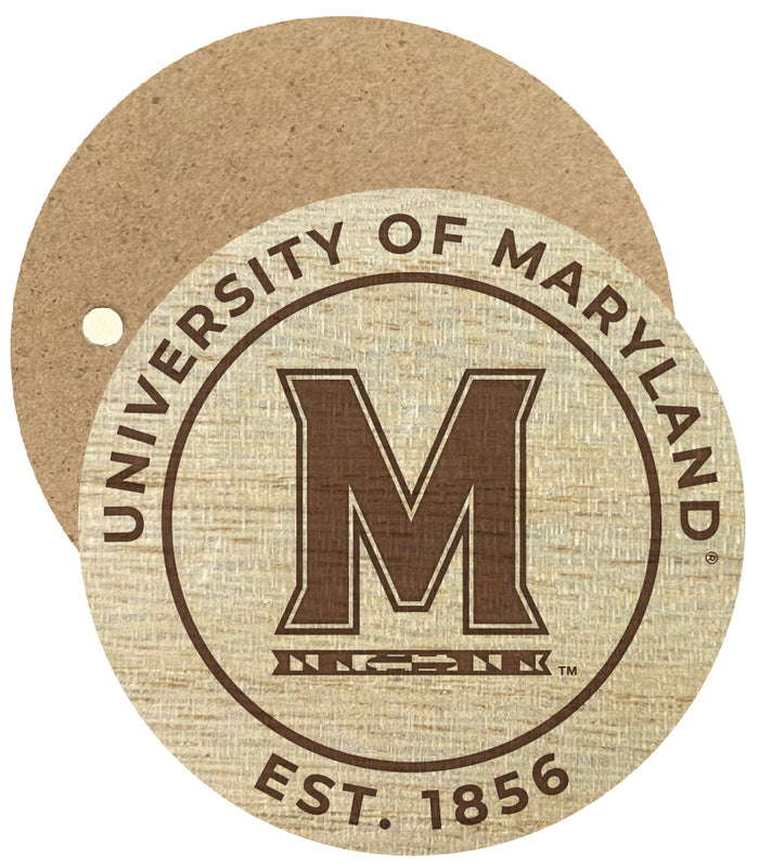 Maryland Terrapins Engraved Round Wooden 2.5" Fridge Magnet Officially Licensed Collegiate Product Single