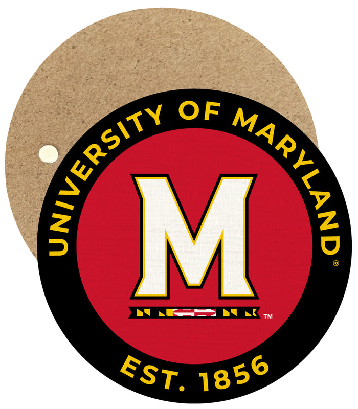 Maryland Terrapins Round Wooden 2.5" Fridge Magnet Officially Licensed Collegiate Product 4-Pack