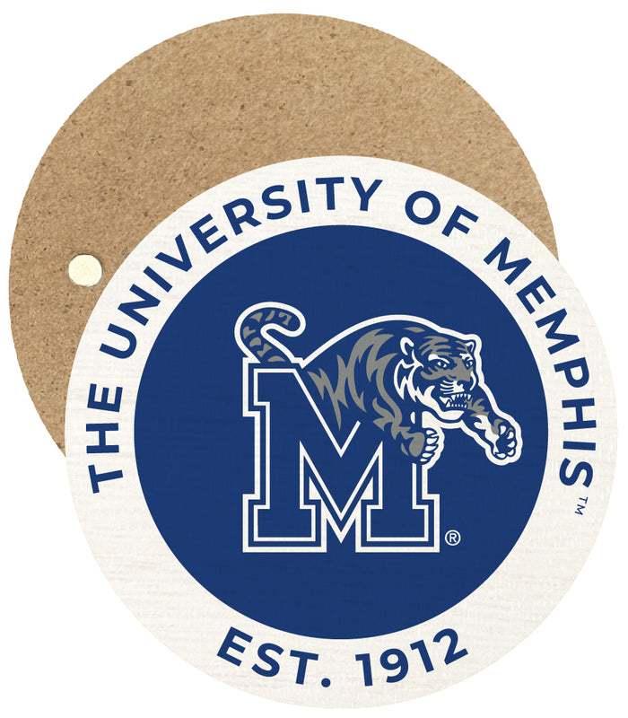 Memphis Tigers Round Wooden 2.5" Fridge Magnet Officially Licensed Collegiate Product 2-Pack