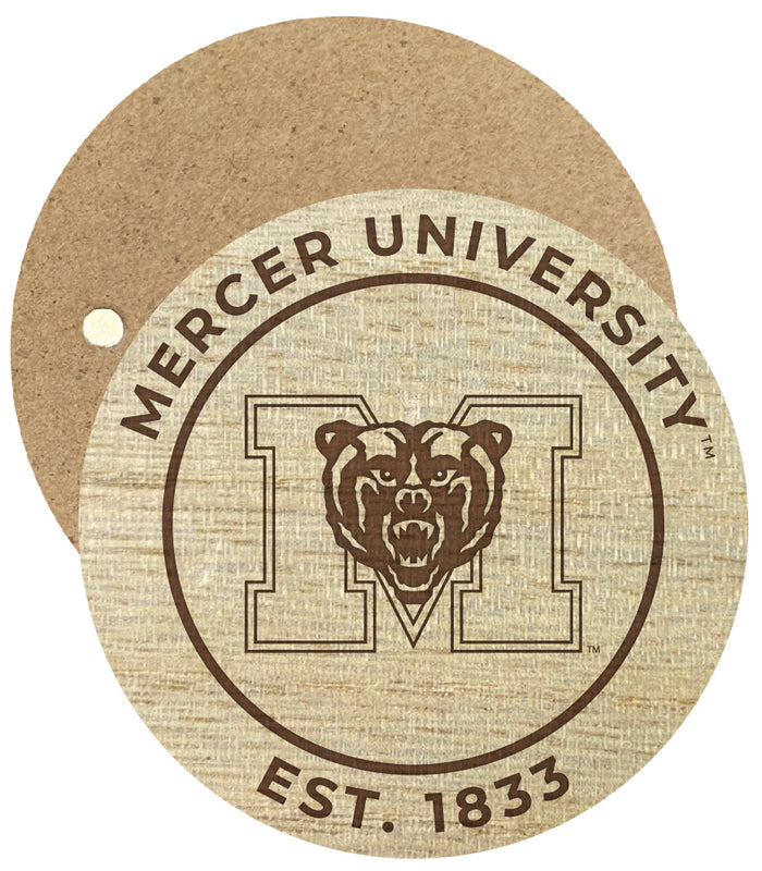 Mercer University Engraved Round Wooden 2.5" Fridge Magnet Officially Licensed Collegiate Product 2-Pack