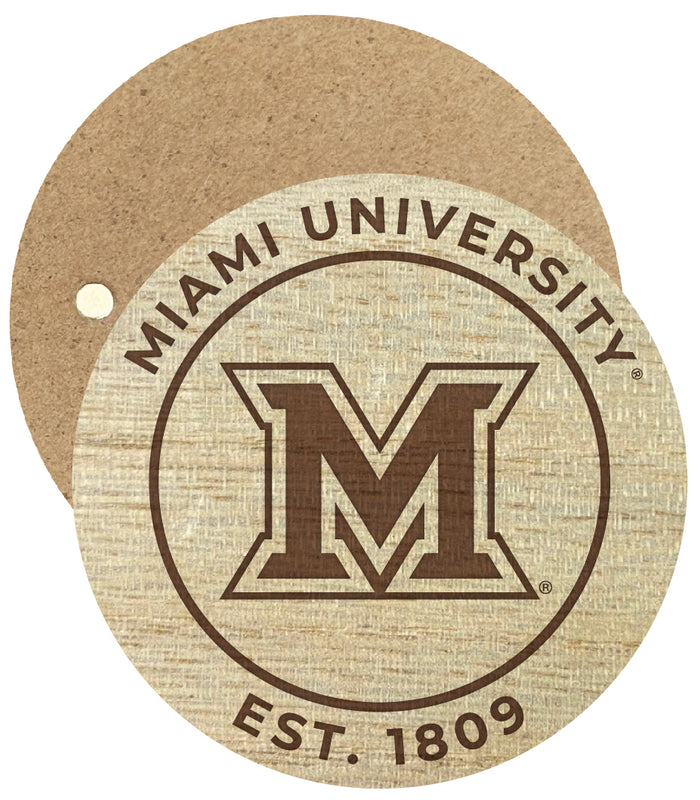 Miami University of Ohio Engraved Round Wooden 2.5" Fridge Magnet Officially Licensed Collegiate Product Single