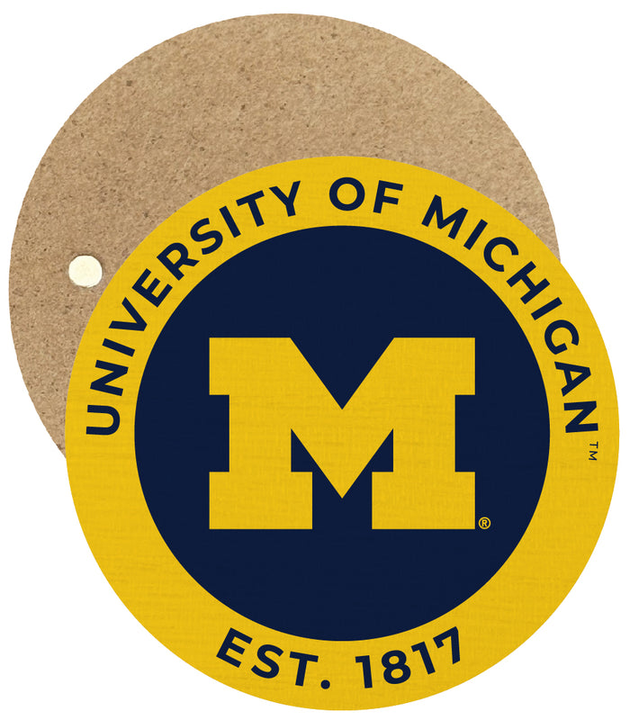 Michigan Wolverines Round Wooden 2.5" Fridge Magnet Officially Licensed Collegiate Product Single
