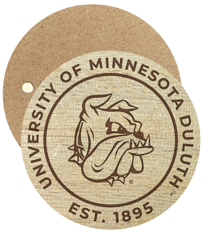 Minnesota Duluth Bulldogs Engraved Round Wooden 2.5" Fridge Magnet Officially Licensed Collegiate Product Single