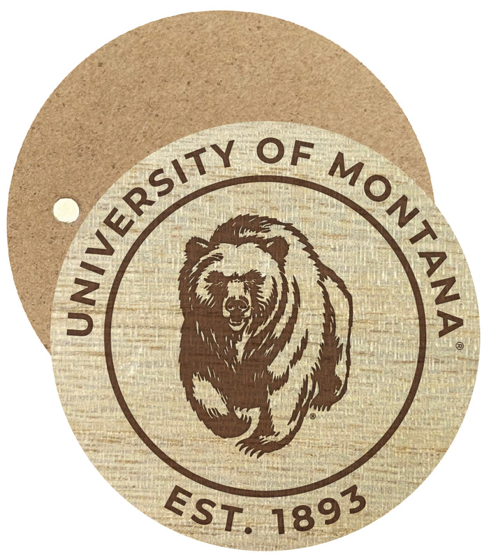 Montana University Engraved Round Wooden 2.5" Fridge Magnet Officially Licensed Collegiate Product 2-Pack