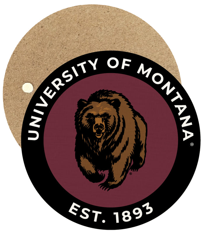 Montana University Round Wooden 2.5" Fridge Magnet Officially Licensed Collegiate Product 4-Pack