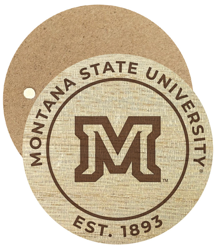 Montana State Bobcats Engraved Round Wooden 2.5" Fridge Magnet Officially Licensed Collegiate Product Single