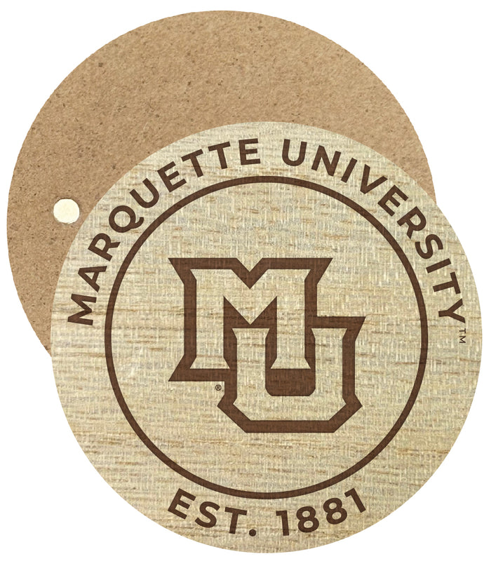 Marquette Golden Eagles Engraved Round Wooden 2.5" Fridge Magnet Officially Licensed Collegiate Product 4-Pack