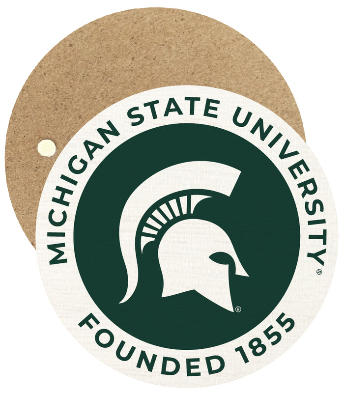 Michigan State Spartans Round Wooden 2.5" Fridge Magnet Officially Licensed Collegiate Product Single