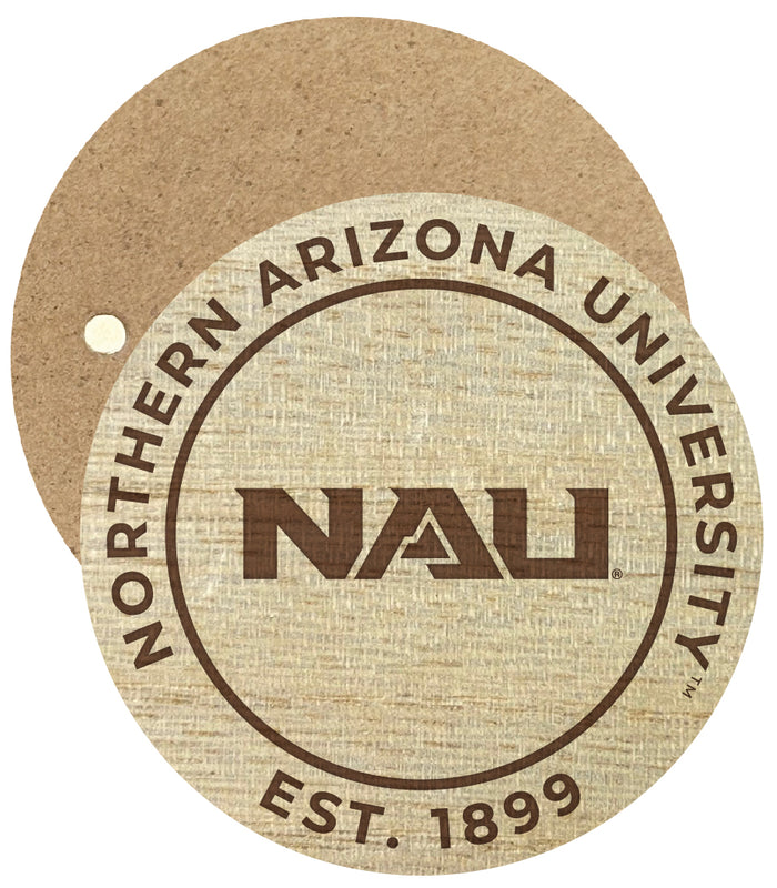 Northern Arizona University Engraved Round Wooden 2.5" Fridge Magnet Officially Licensed Collegiate Product 2-Pack