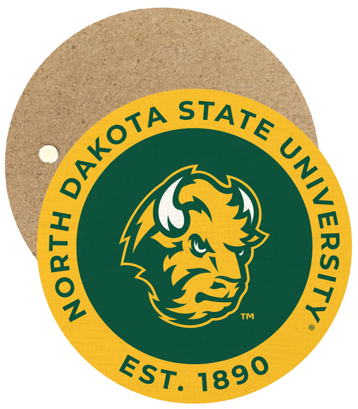 North Dakota State Bison Round Wooden 2.5" Fridge Magnet Officially Licensed Collegiate Product Single