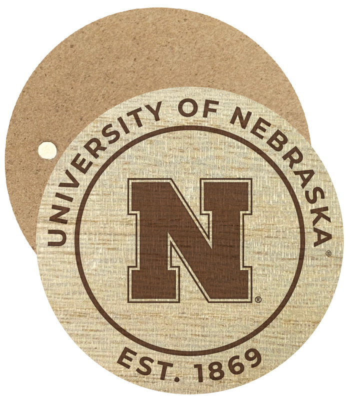 Nebraska Cornhuskers Engraved Round Wooden 2.5" Fridge Magnet Officially Licensed Collegiate Product Single