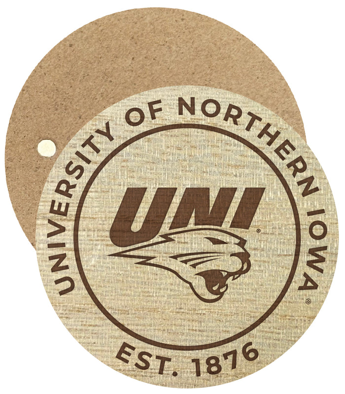Northern Iowa Panthers Engraved Round Wooden 2.5" Fridge Magnet Officially Licensed Collegiate Product Single