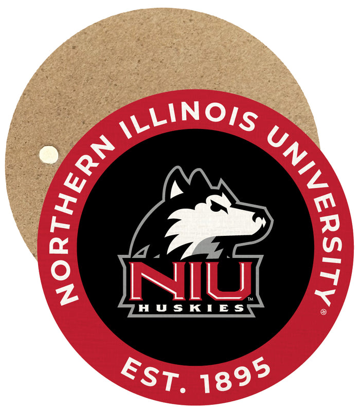 Northern Illinois Huskies Round Wooden 2.5" Fridge Magnet Officially Licensed Collegiate Product 2-Pack