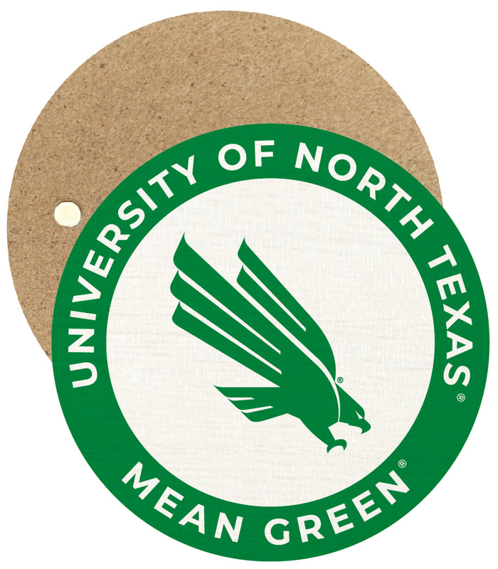 North Texas Round Wooden 2.5" Fridge Magnet Officially Licensed Collegiate Product 4-Pack