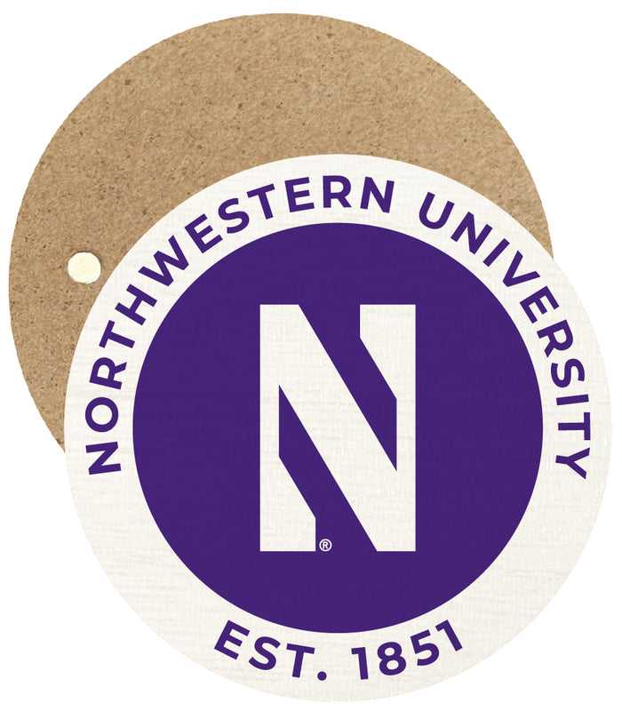 Northwestern University Wildcats Round Wooden 2.5" Fridge Magnet Officially Licensed Collegiate Product 4-Pack