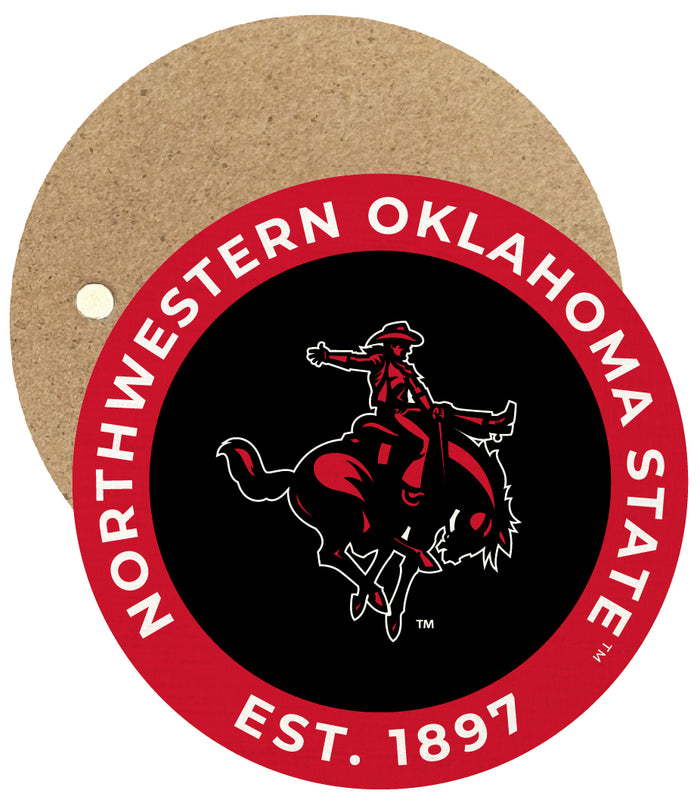 Northwestern Oklahoma State University Round Wooden 2.5" Fridge Magnet Officially Licensed Collegiate Product 2-Pack