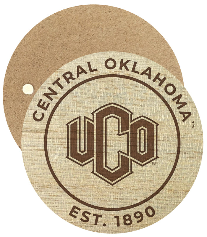 University of Central Oklahoma Bronchos Engraved Round Wooden 2.5" Fridge Magnet Officially Licensed Collegiate Product 4-Pack