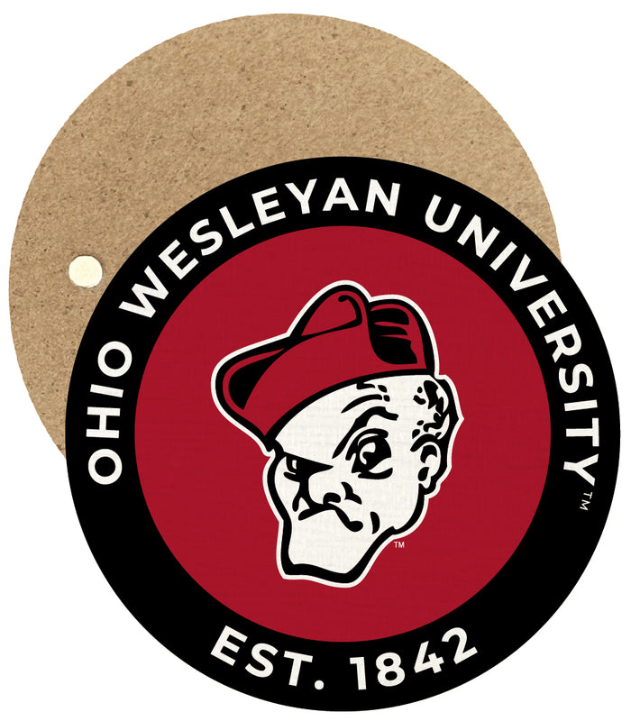 Ohio Wesleyan University Round Wooden 2.5" Fridge Magnet Officially Licensed Collegiate Product 4-Pack