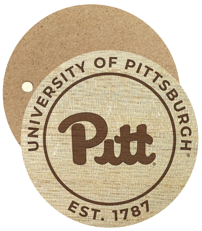 Pittsburgh Panthers Engraved Round Wooden 2.5" Fridge Magnet Officially Licensed Collegiate Product Single