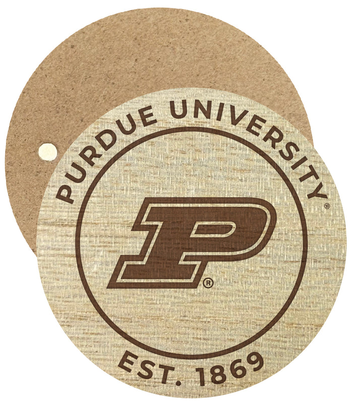 Purdue Boilermakers Engraved Round Wooden 2.5" Fridge Magnet Officially Licensed Collegiate Product 4-Pack
