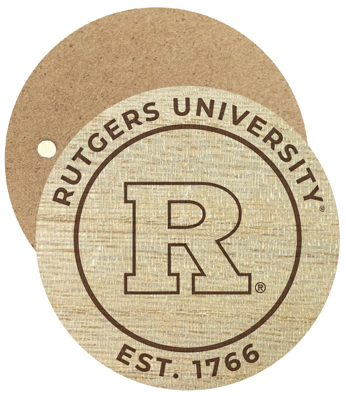 Rutgers Scarlet Knights Engraved Round Wooden 2.5" Fridge Magnet Officially Licensed Collegiate Product Single