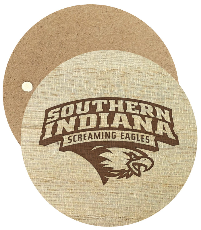 University of Southern Indiana Engraved Round Wooden 2.5" Fridge Magnet Officially Licensed Collegiate Product 2-Pack