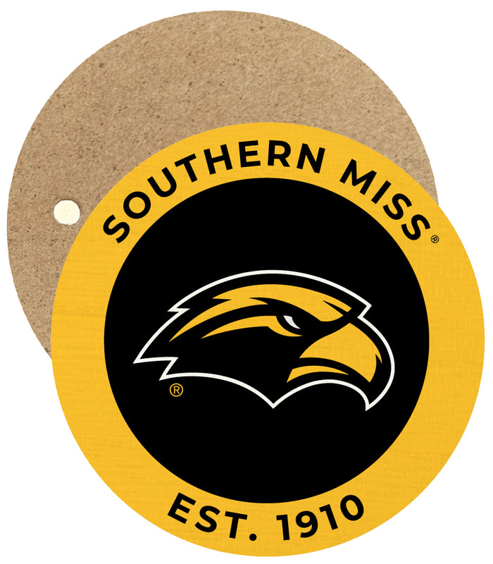 Southern Mississippi Golden Eagles Round Wooden 2.5" Fridge Magnet Officially Licensed Collegiate Product 2-Pack