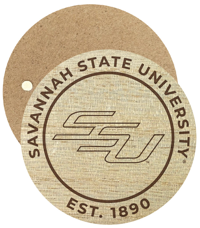 Savannah State University Engraved Round Wooden 2.5" Fridge Magnet Officially Licensed Collegiate Product Single