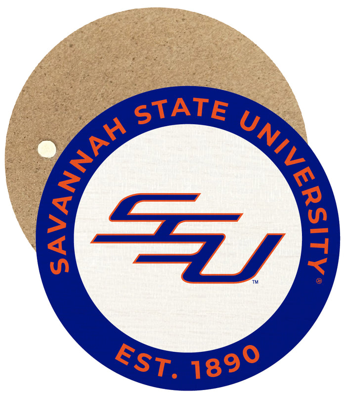 Savannah State University Round Wooden 2.5" Fridge Magnet Officially Licensed Collegiate Product 4-Pack