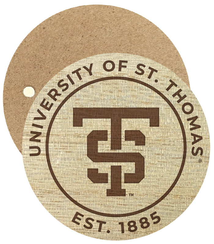 University of St. Thomas Engraved Round Wooden 2.5" Fridge Magnet Officially Licensed Collegiate Product 2-Pack