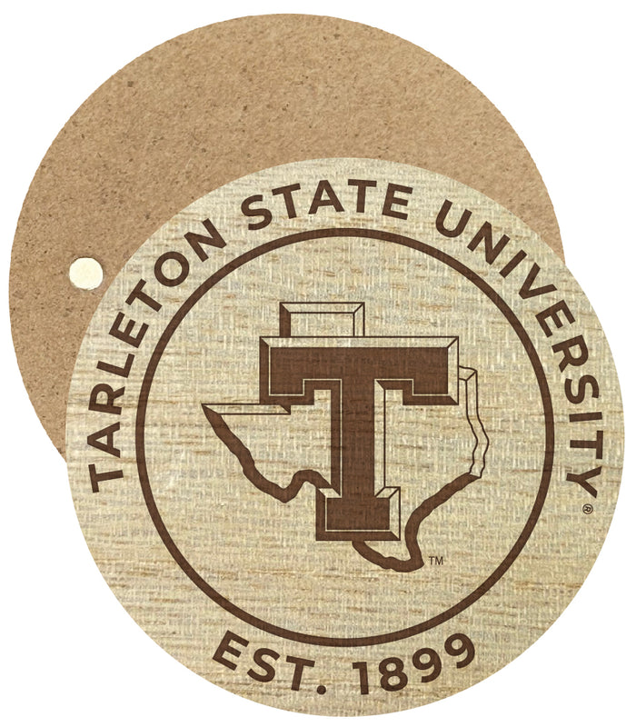 Tarleton State University Engraved Round Wooden 2.5" Fridge Magnet Officially Licensed Collegiate Product 4-Pack