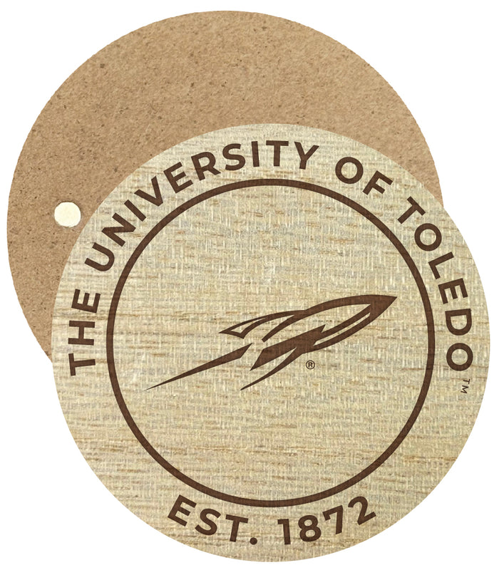 Toledo Rockets Engraved Round Wooden 2.5" Fridge Magnet Officially Licensed Collegiate Product Single