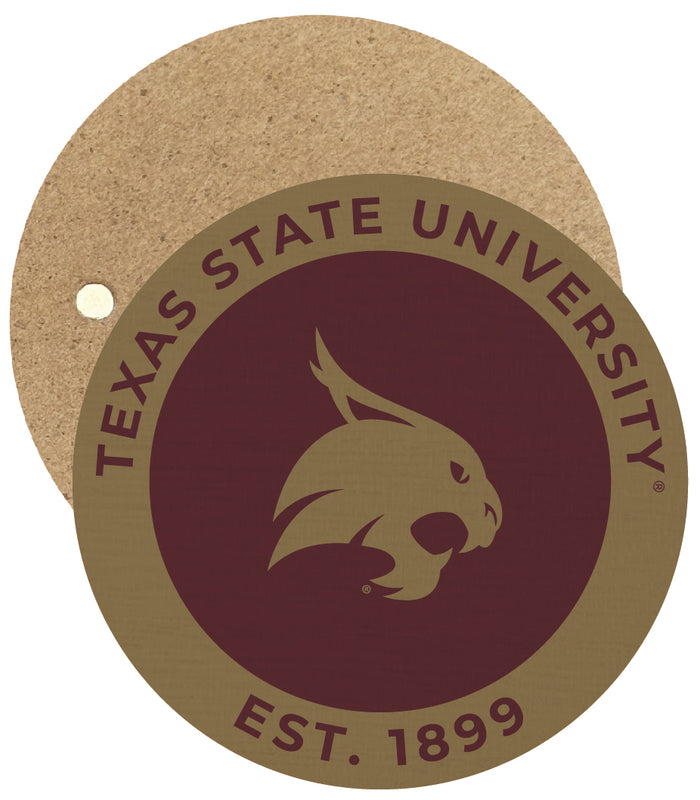 Texas State Bobcats Round Wooden 2.5" Fridge Magnet Officially Licensed Collegiate Product Single
