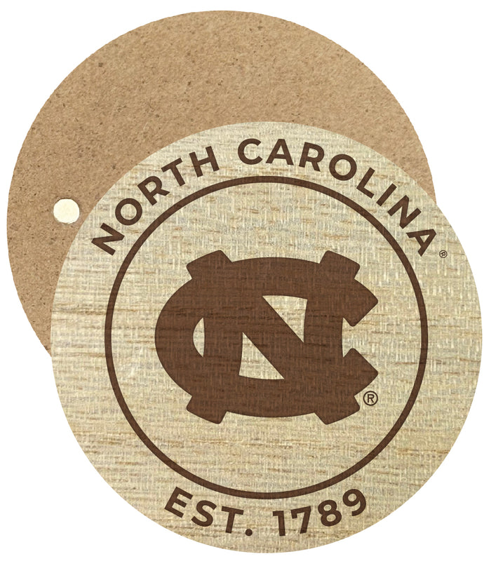 UNC Tar Heels Engraved Round Wooden 2.5" Fridge Magnet Officially Licensed Collegiate Product 4-Pack
