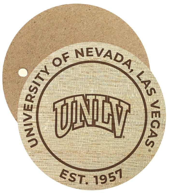 UNLV Rebels Engraved Round Wooden 2.5" Fridge Magnet Officially Licensed Collegiate Product Single