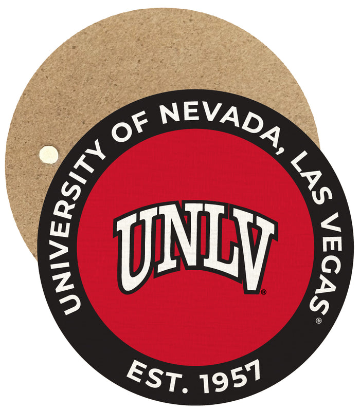 UNLV Rebels Round Wooden 2.5" Fridge Magnet Officially Licensed Collegiate Product 2-Pack