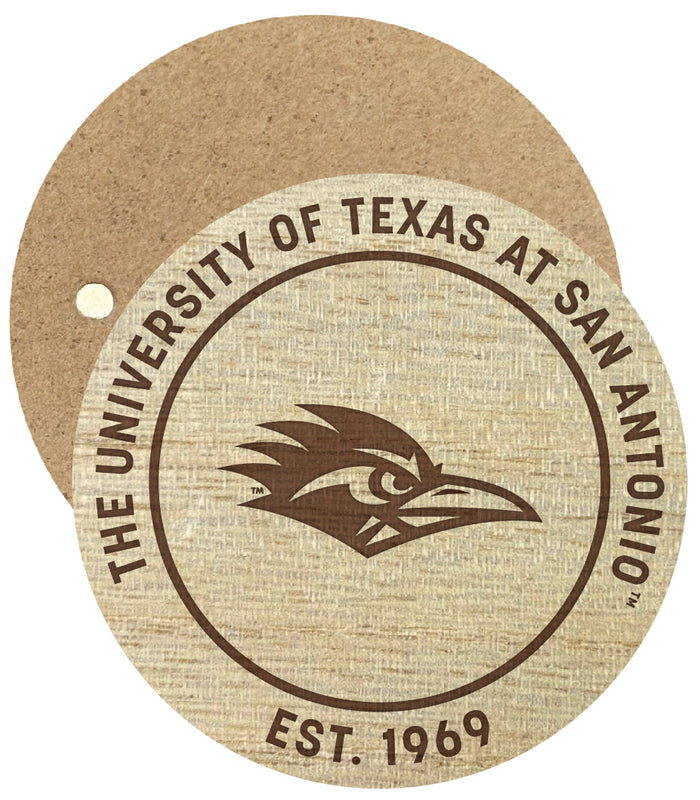UTSA Road Runners Engraved Round Wooden 2.5" Fridge Magnet Officially Licensed Collegiate Product Single