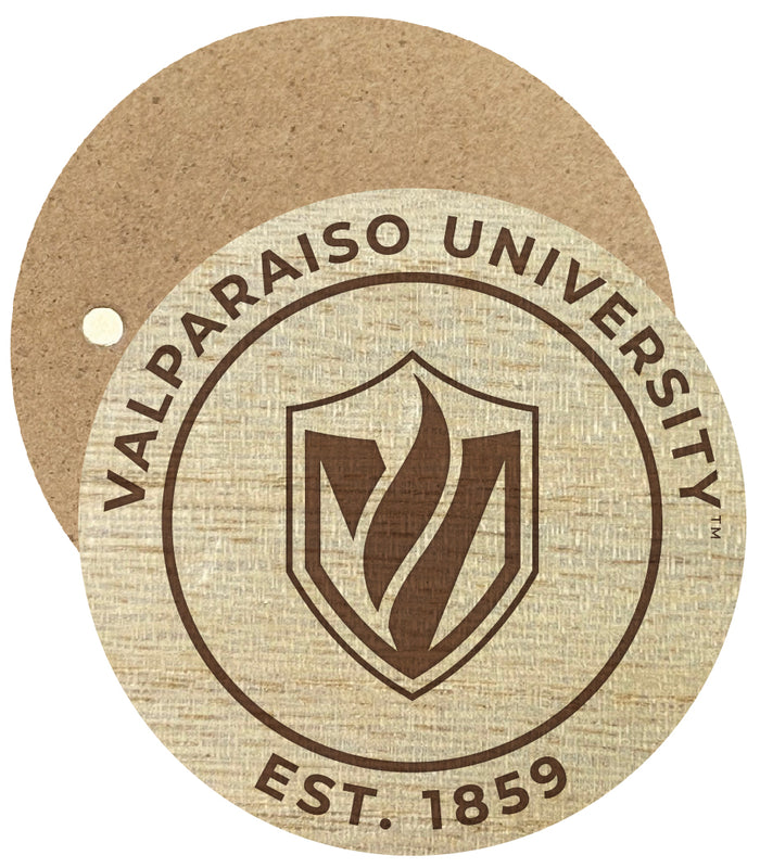 Valparaiso University Engraved Round Wooden 2.5" Fridge Magnet Officially Licensed Collegiate Product 2-Pack
