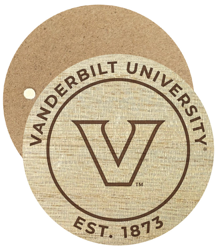 Vanderbilt University Engraved Round Wooden 2.5" Fridge Magnet Officially Licensed Collegiate Product 4-Pack