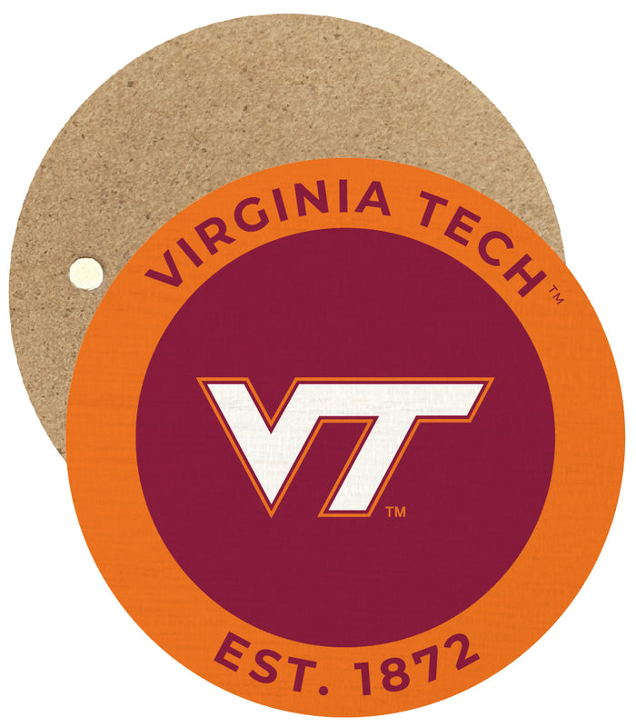 Virginia Tech Hokies Round Wooden 2.5" Fridge Magnet Officially Licensed Collegiate Product 2-Pack