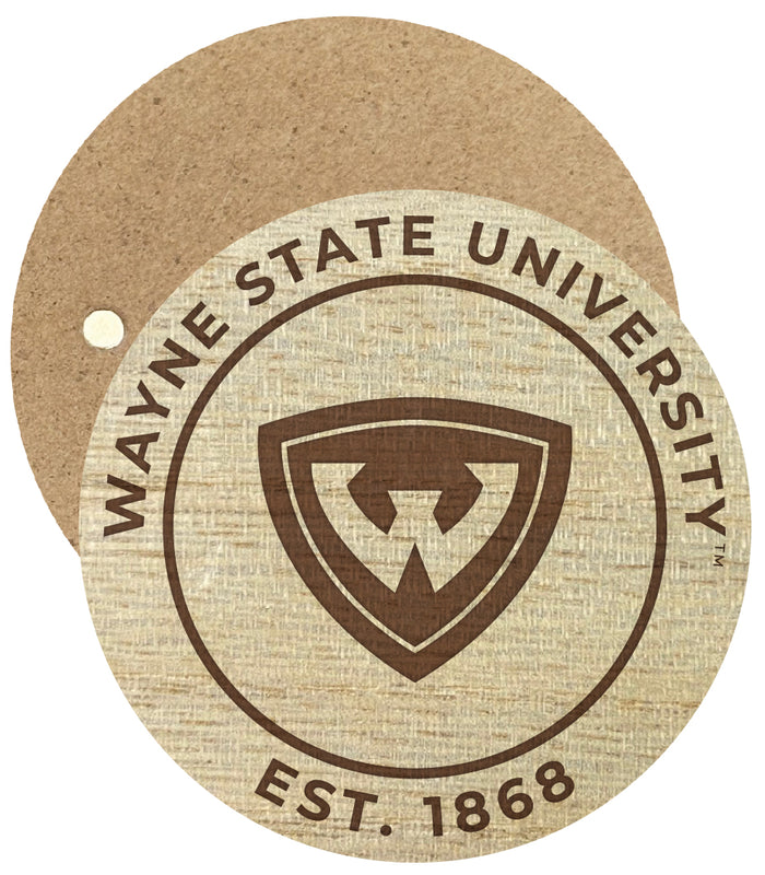 Wayne State Engraved Round Wooden 2.5" Fridge Magnet Officially Licensed Collegiate Product Single