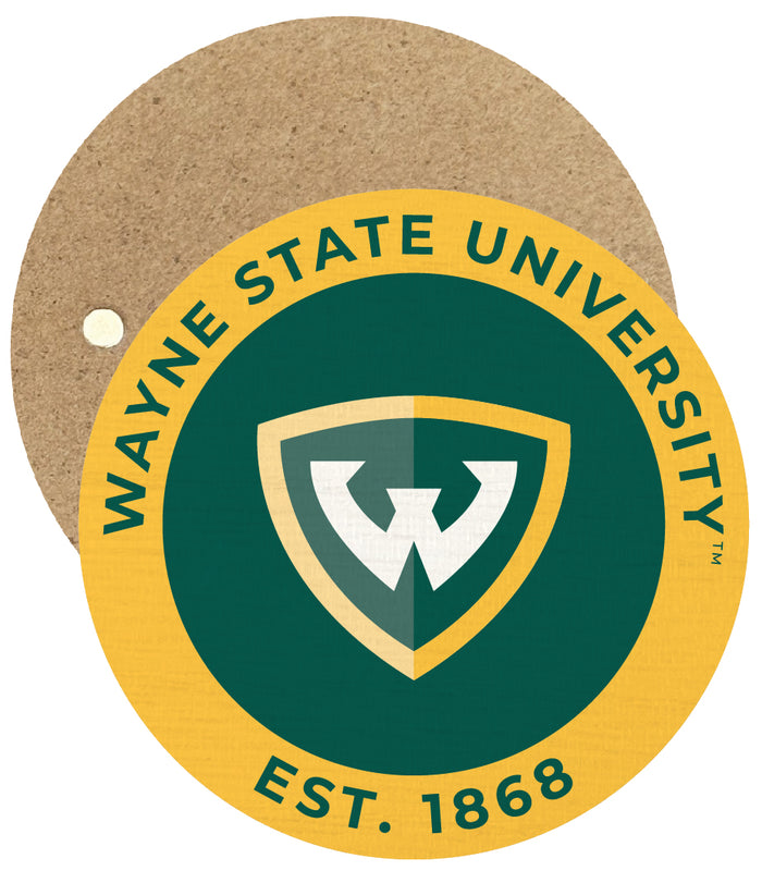 Wayne State Round Wooden 2.5" Fridge Magnet Officially Licensed Collegiate Product Single
